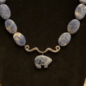 Sodalite Southwestern Zuni Bear Handcrafted vintage